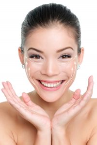 Face lift anti-aging treatment - Asian woman