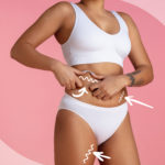 bigstock Female Body Belly With Drawin 428134085